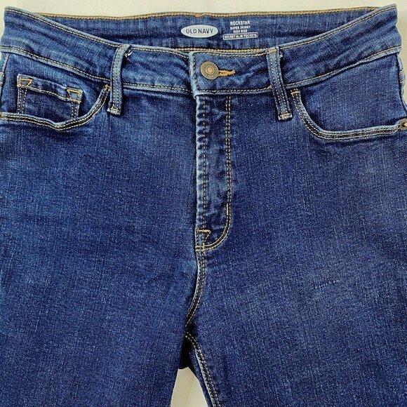 Old Navy Rockstar size 8 Petite High Rise Super Skinny Secret Slim Blue Jeans - Picture 3 of 10